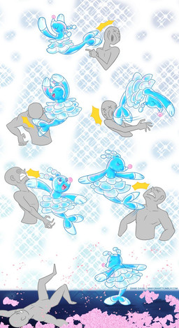 ambiguous_gender attack blue_body dancing eyes_closed humor kick male text miniyunart nintendo pokemon aquatic brionne generation_7_pokemon mammal pinniped pokemon_(species) 2016 comic english_text hi_res url