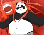 anthro black_body duo eyewear glasses kemono male overweight overweight_male red_body tentacles white_body inunoshippo vtuber sasayama_akira bear giant_panda mammal 2022 5:4 hi_res