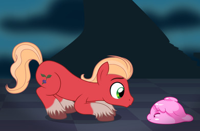 ass_up bedroom_eyes blonde_hair coat_markings curious duo eye_contact female feral fetlocks green_eyes hair imminent_sex looking_at_another male narrowed_eyes seductive style_emulation tail yellow_tail badumsquish hasbro mlp_g5 my_little_pony shantae:_half-genie_hero shantae_(series) wayforward shantae sprout_cloverleaf_(mlp) earth_pony equid equine goo_creature horse mammal monster pony crossover hi_res
