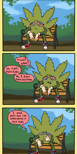 4_fingers ambiguous_gender ambiguous_humanoid bench black_text blue_sky closed_smile clothing cloud day dialogue drugs eyelashes fingers footwear gloves green_body green_eyes handwear humanoid_hands joint looking_aside looking_at_viewer marijuana marijuana_leaf mostly_nude mostly_nude_ambiguous mostly_nude_humanoid mouth_closed multicolored_clothing multicolored_footwear multicolored_shoes not_furry open_mouth outside park park_bench pink_sclera plant red_clothing red_footwear red_shoes sad shoes sitting sky smile smoking solo speech_bubble stuttering talking_to_viewer teeth text tree two_tone_clothing two_tone_footwear two_tone_shoes white_clothing white_footwear white_gloves white_handwear white_shoes deathheadmoth00 4/20 elemental_creature elemental_humanoid flora_fauna humanoid plant_humanoid 2026 comic english_text hi_res