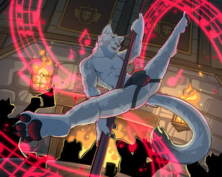 alcohol ambiguous_gender anthro anus athletic athletic_anthro athletic_male balls_outline beer beverage black_pawpads bulge clothed clothing crowd dancing detailed_background detailed_bulge feet fire fireplace fur genital_outline group inside interior_background jockstrap jockstrap_only male male_anthro male_focus medieval music musical_note musical_symbol pawpads performance perineum pole pole_dancing silhouette solo_focus spread_legs spreading symbol tavern topless topless_anthro topless_male underwear underwear_only white_body white_fur silveredge levi_jidan felid feline lynx mammal 5:4 absurd_res hi_res