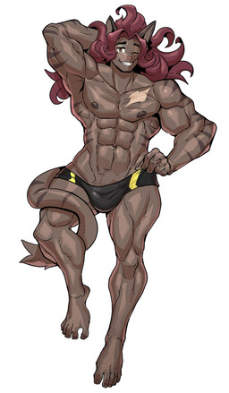 5_fingers 5_toes abs anthro areola arm_markings barefoot biceps biped black_briefs black_clothing black_eyebrows black_underwear briefs briefs_only brown_areola brown_body brown_eyes brown_markings brown_stripes bulge clothed clothed_anthro clothed_male clothing eyebrows feet fingernails fingers front_view grin grinning_at_viewer hair hand_behind_head humanoid_feet humanoid_hands iris long_hair looking_at_viewer lying male male_anthro markings muscular muscular_anthro muscular_arms muscular_male muscular_thighs nails navel on_back one_eye_closed pecs pink_nose plantigrade pose pupils purple_hair quads scar simple_background smile smiling_at_viewer solo striped_body striped_markings striped_tail stripes tail tail_markings teeth toenails toes toothy_grin topless topless_anthro topless_male underwear underwear_only white_background white_sclera wink winking_at_viewer ceehaz zeke_(furryyoyoer) herpestid mammal mongoose 2025 full-length_portrait hi_res pinup portrait