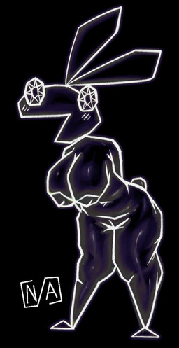 anthro areola female polygonal_body solo thick_thighs non_applicable vib-ribbon vibri lagomorph mammal hi_res tagme