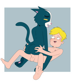 anal anthro anthro_penetrated balls blonde_hair bodily_fluids body_hair butt butt_grab chest_hair cowgirl_position duo from_front_position genitals hair hand_on_butt human_on_anthro human_penetrating human_penetrating_anthro interspecies looking_back looking_pleasured male male/male male_on_bottom male_on_top male_penetrated male_penetrating male_penetrating_male nude on_bottom on_top penetration sex sweat tongue tongue_out yellow_sclera enookie final_space avocato gary_goodspeed domestic_cat felid feline felis human mammal ventrexian absurd_res digital_media_(artwork) hi_res source_request