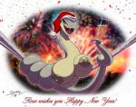 alcohol beverage big_breasts breasts busty_feral champagne christmas_clothing christmas_headwear clothing confetti female feral fireworks hat headgear headwear holidays legless looking_at_viewer non-mammal_breasts santa_hat solo spotty_the_cheetah christmas rose_(spotty_the_cheetah) reptile scalie snake 2018 dated signature