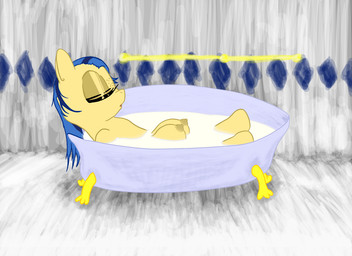 bath bathing bathroom bathtub big_teats blue_hair claw_foot_bathtub crotch_breasts eyes_closed female feral freckles fur hair lying milk milk_bath multicolored_hair nipples nude on_back partially_submerged pose relaxing sitting solo teats two_tone_hair water wet gitgud hasbro my_little_pony fan_character milky_way_(flash_equestria) earth_pony equid equine horse mammal pony hi_res