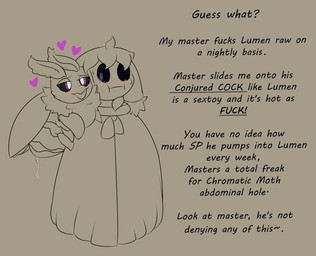 2_antennae 6_legs antennae_(anatomy) arthropod_abdomen bestiality bestiality_humiliation black_sclera blue_pupils blush bodily_fluids carrying_another cloaca_juice cloak clothed clothing describing_genitalia describing_penis description dialogue dirty_talk duo female female_on_humanoid feral folded_wings fur genital_fluids half-closed_eyes head_tuft human_on_feral insect_wings interspecies lepidopteran_wings lidded_eyes looking_at_another looking_at_viewer male male/female male_on_feral narrowed_eyes on_another on_another's_shoulders on_shoulder open_mouth profanity pupils simple_background talking_feral talking_to_viewer text tuft vulgar wings sabbath_goat this_guy_fucks_me_raw lumen_(sabbath_goat) william_(sabbath_goat) arthropod celestial_being chromatic_moth human humanoid insect lepidopteran mammal moth nephilim english_text hi_res