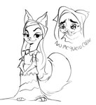 alternate_form alternate_species anthro clothed clothing dress female furrification hair long_hair sad simple_background smug solo standing text white_background olen_ac crying_cat disney encanto_(2021) isabela_madrigal domestic_cat felid feline felis mammal 2022 black_and_white hi_res line_art meme monochrome multiple_images sketch spanish_text translated