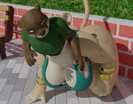 4_toes abdominal_bulge almost_fully_inside anthro belly big_belly big_breasts bottomless bracelet breasts burping cleavage clothed clothing curvy_figure duo feet female female_pred fully_inside gold_(metal) gold_jewelry green_clothing hand_on_belly hanging_breasts jewelry larger_female licking licking_lips looking_at_viewer male male_prey obese obese_female oral_vore outside overweight overweight_female partially_inside restrained rumbling_stomach size_difference smaller_male smile soft_vore standing swallowing toes tongue tongue_out voluptuous vore wall_(structure) killero vol felid lion mammal mustelid otter pantherine 3d_(artwork) 3d_animation animated digital_media_(artwork) high_framerate huge_filesize long_playtime no_sound webm