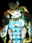 anthro black_background clothed clothing countershading fingerless_gloves gloves handwear hoodie male muscular muscular_anthro muscular_male simple_background solo tattoo topwear lupus5903 nekogaki0324 nekojishi studio_klondike likulau clouded_leopard deity felid mammal pantherine 2017 2021 3:4 hi_res