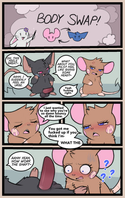 balls biped bipedal_feral blue_eyes bodily_fluids body_swap dialogue fellatio female feral genitals instant_regret magic magic_user male oral penile penis pink_eyes profanity saliva semi-anthro sex text milachu92 lantha milachu milochu mammal mouse murid murine rodent absurd_res comic english_text hi_res brother_(lore) brother_and_sister_(lore) incest_(lore) sibling_(lore) sister_(lore)