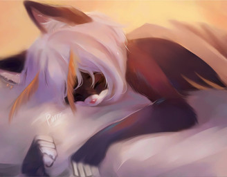 antennae_(anatomy) anthro arms_bent bed bedding blanket blue_body blue_ears blue_fur ear_piercing eyebrows eyes_closed femboy fur furniture hair hug hugging_object hugging_pillow inner_ear_fluff insect_wings lying male markings mouth_closed multicolored_body multicolored_fur on_front onomatopoeia piercing pillow pink_nose purring shoulder_length_hair simple_background sleeping sleeping_nude solo sound_effects text tuft white_bed white_blanket white_body white_fingers white_fur white_hair white_pillow wings yellow_antennae yellow_body yellow_fur yellow_markings yellow_wings fenrir_(fenrxr) em_(emko) arthropod felid feline hybrid insect lepidopteran mammal moth digital_media_(artwork) digital_painting_(artwork) half-length_portrait painting_(artwork) portrait