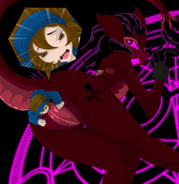 anal anal_penetration anal_vore anthro back_tattoo bent_over butt buttplug female female/female genitals hair leg_tattoo lying_on_ground male male/female male/male male_prey on_ground penetration plug_(sex_toy) purple_hair raised_tail sex sex_toy tail tail_fluff tattoo vore vulva willing_pred willing_prey yelling unknown_artist savvie_(selticsanders) demon human humanoid mammal succubus wickerbeast absurd_res hi_res
