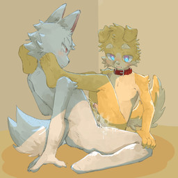 4_toes 5_fingers anal anal_orgasm anal_penetration anthro anthro_on_anthro anthro_penetrated anthro_penetrating anthro_penetrating_anthro arm_support arm_tuft balls blue_eyes blush blush_lines bodily_fluids body_blush collar cum cum_in_ass cum_inside cum_on_chest deck_chair_position duo ejaculation eyebrows facial_tuft feet fingers floppy_ears fluffy fluffy_tail foreskin from_front_position fur genital_fluids genitals grey_nose hands-free humanoid_genitalia humanoid_penis kemono male male/male male_anthro male_penetrated male_penetrating male_penetrating_male nude_anthro nude_male open_mouth orgasm penetration penile penile_penetration penis penis_blush penis_in_ass pink_inner_ear red_collar red_eyes sex shoulder_tuft sitting tail tan_body tan_eyebrows tan_fur toes tuft white_body white_fur yellow_body yellow_fur young young_anthro young_male young_penetrated regcron crowl_(regcron) canid canine canis domestic_dog mammal wolf 1:1 2025 hi_res
