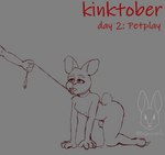 all_fours ambiguous_gender anthro bdsm chastity_cage chastity_device collar depsu duo femboy hi_res humiliation kinktober lagomorph leporid male male/ambiguous mammal petplay rabbit roleplay solo_focus unknown_species