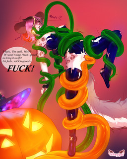 bodysuit breasts clothing feet female food fruit genitals glistening glistening_clothing holidays jack-o'-lantern latex legwear magic magic_user oral plant pumpkin sex skinsuit stockings tentacles tight_clothing vaginal vines vulva witch vreygal halloween vegas_reygal felid feline mammal pantherine snow_leopard 4:5 absurd_res hi_res trans_(lore) trans_woman_(lore)