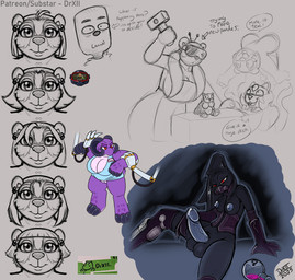 anthro balls big_breasts breasts erection female fur gas_mask genitals gynomorph hair intersex mask nipples non-mammal_balls non-mammal_breasts non-mammal_nipples penis scales simple_background smile solo text drxii jak_and_daxter kobold_quest naughty_dog sony_corporation sony_interactive_entertainment aroma_(drxii) miss.rainbow_dream-panda snozberry_kobold teer_(teer) tryst_(drxii) bear giant_panda kobold mammal mustelid ottsel reptile scalie digital_media_(artwork) english_text hi_res