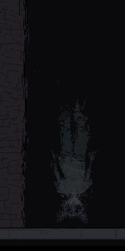 anthro bottomwear clothing horror_(theme) imminent_death male pants shirt solo suicide surrealism t-shirt topwear demensa emil_(demensa) canid canine canis coyote domestic_dog mammal absurd_res dark_theme hi_res long_image tall_image