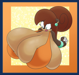 accessory anthro big_breasts border bra bracelet breast_awe breasts cleavage cleavage_overflow clothed clothing female hair hair_accessory huge_breasts hyper hyper_breasts jewelry long_hair looking_at_breasts overflow overflowing overflowing_breasts solo surprised transparent_border underwear rougethedaisy sega sonic_the_hedgehog_(series) fan_character melon_the_mole_(rougethedaisy) eulipotyphlan mammal mole_(animal) alpha_channel hi_res
