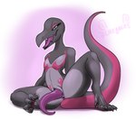 animal_genitalia genital_slit genitals male penis prehensile_penis tapering_penis likeablemouse nintendo pokemon generation_7_pokemon pokemon_(species) salazzle hi_res