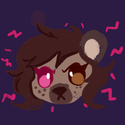angry anthro brown_hair chibi female hair pouty solo baja_gryphon helena_(bonk6) hyena mammal spotted_hyena 1:1 digital_media_(artwork) hi_res icon