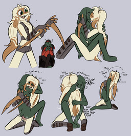 4_fingers anal anal_penetration armpit_hair armwear beanie black_eyes blush bodily_fluids body_hair boots bottomwear breath clenched_teeth clothed clothed_humanoid clothing crossed_legs dialogue dot_eyes duo elbow_gloves facial_hair fangs featureless_feet feet fingerless_gloves fingers foot_scar footwear genital_fluids genitals gloves green_body green_eyes growling hair handwear hat head_on_shoulder headgear headwear hotpants hug hugging_another humanoid_on_humanoid kissing knee_boots knee_highs kneeling legwear limp long_hair male male/male male_penetrated male_penetrating male_penetrating_male membrane_(anatomy) membranous_wings motion_lines not_furry nude onomatopoeia open_mouth panting partial_line_speech_bubble penetration penile penile_penetration penis penis_in_ass ponytail pubes pulling_hair sackless scar sex shoes short_tail shorts simple_background simple_eyes sitting small_eyes smile sound_effects speech_bubble striped_hair sweater tail tan_body teeth text thrusting tongue tongue_out topwear touching_hair vehicle wheelchair wings conditional_dnp moonlit-comet alan_(moonlit-comet) osmo_(keeveehart) circlehead humanoid mammal tailed_humanoid winged_humanoid 2025 absurd_res english_text hi_res