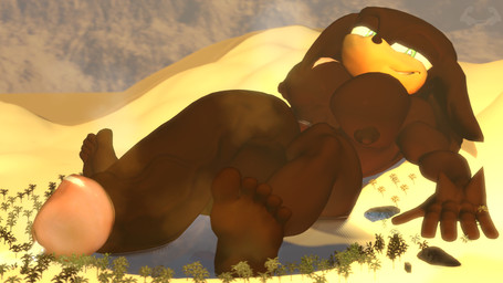 anthro balls big_balls big_muscles big_pecs big_penis bodily_fluids desert flaccid genital_fluids genitals huge_balls huge_pecs huge_penis hyper hyper_balls hyper_genitalia hyper_penis looking_at_viewer lying macro male muscular muscular_male musk musky_penis nude oasis on_back pecs penis precum smile smiling_at_viewer smug_grin solo angelic_endowment sega sonic_the_hedgehog_(series) fan_character trial_the_echidna echidna mammal monotreme 16:9 3d_(artwork) digital_media_(artwork) hi_res widescreen