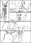 2016 anthro better_version_at_source canid canine clothed clothing comic dialogue digital_drawing_(artwork) digital_media_(artwork) disney duo english_text female fox fur hi_res judy_hopps lagomorph leporid male mammal monochrome nick_wilde rabbit red_fox simple_background text thewyvernsweaver true_fox zootopia