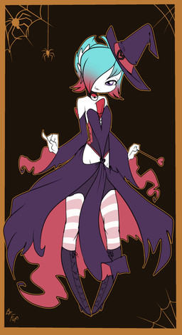 black_background black_boots black_clothing black_corset black_dress black_footwear boots choker clothed clothing costume crossdressing dress femboy footwear front_view green_hair hair hair_over_eye halloween_costume hat headgear headwear heart_symbol highlights_(coloring) holding_object holding_wand holidays jewelry legwear looking_at_viewer male necklace pattern_clothing pattern_legwear pattern_stockings red_highlights shoes short_hair simple_background solo standing stockings striped_clothing striped_legwear striped_stockings stripes wand witch_costume witch_hat fuf halloween nintendo pokemon aren_concordia gardevoir generation_3_pokemon humanoid pokemon_(species) 2018 hi_res
