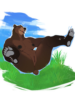 anthro anus big_butt breasts butt claws dark_nipples feet female foot_grab genitals happy looking_at_viewer lying muscular muscular_female narrowed_eyes nipples nude on_back open_mouth pawpads presenting presenting_vulva sitting solo spread_legs spreading thick_thighs vulva nnightbear_b verena_(wanderlusthawk) bear brown_bear grizzly_bear mammal ursine absurd_res hi_res