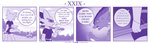 4koma ambiguous_gender anthro base_one_layout braver_(vavacung) clothing comic cross-popping_vein dialogue disaster_dragon dragon duo english_text feral four_frame_image hi_res kobold mask melee_weapon monochrome mythological_creature mythological_scalie mythology one_row_layout purple_theme scalie speech_bubble tail text vavacung weapon wings