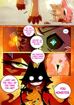 4_toes 5_fingers anthro armor black_nose brown_body brown_fur clothing crouching dialogue feet female fingers fire fur genitals grin group hair headgear helmet hindpaw humanoid_hands male nude nude_anthro nude_female paws pubes severed_body_part severed_head smile smoke snow tail toes trio vulva white_body white_fur amazinggwen ash_(amazinggwen) branco_(amazinggwen) snow_(amazinggwen) yure_(amazinggwen) deer felid hybrid mammal monster mustelid otter pantherine tiger comic digital_media_(artwork) hi_res shaded
