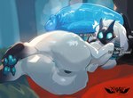 anthro anus big_butt big_penis blue_eyes butt duo erection female fur genitals huge_butt huge_penis male nude pawpads penis tail thick_penis thick_thighs vulva white_body white_fur xeono league_of_legends riot_games tencent kindred_(lol) lamb_(lol) wolf_(lol) hi_res