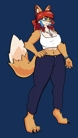 anthro barefoot big_breasts black_nails blue_bottomwear blue_clothing blue_eyes blue_jeans blue_pants bottomwear braided_hair breasts brown_body brown_fur chest_tuft clothed clothing colored_nails countershade_face countershade_torso countershading crop_top denim denim_bottomwear denim_clothing dipstick_tail fangs feet female fur hair hand_on_hip jeans jewelry lgbt_pride lips long_hair long_nails markings nails navel necklace pants pride_colors red_hair sharp_nails shirt simple_background smile solo standing tail tail_markings tamagotchi_(toy) teeth thick_bottom_lip topwear transgender_pride_colors transparent_background tuft white_clothing wristband sumipanda vtuber wolf_nanaki canid canine canis mammal red_wolf wolf absurd_res alpha_channel digital_media_(artwork) hi_res trans_(lore) trans_woman_(lore)