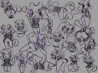 anthro anus black_clothing black_dress bow_tie butt clothed clothing dress female genitals partially_clothed pillow simple_background solo spread_butt spread_legs spreading tail vulva young young_anthro vkontakte masyunya_(vkontakte) hi_res sketch tagme