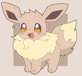 ambiguous_gender blush blush_lines brown_body brown_eyes brown_fur cute_fangs digitigrade fangs feral fluffy fur happy open_mouth open_smile paws quadruped ruff smile solo tail tan_body tan_fur teeth tongue okazu nintendo pokemon eevee generation_1_pokemon pokemon_(species) 2025 absurd_res digital_media_(artwork) full-length_portrait hi_res portrait