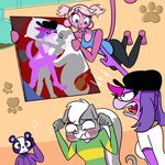 1:1 angry bear blush canid canine canis domestic_dog embarrassed gesture giant_panda hand_gesture haplorhine hasbro himitsu kissing littlest_pet_shop littlest_pet_shop_(2012) mammal mephitid minka_mark monkey nude painting penny_ling pepper_clark pointing primate skunk zoe_trent