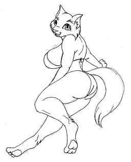 3_toes anthro big_breasts bikini breasts butt clothing feet female hindpaw looking_back open_mouth pawpads paws rear_view simple_background soles solo swimwear toes two-piece_swimsuit white_background danellz domestic_cat felid feline felis mammal 2015 black_and_white monochrome traditional_media_(artwork)