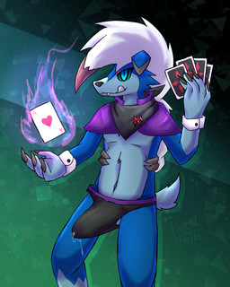 ace_of_hearts anthro black_briefs black_clothing black_scarf black_underwear blue_body blue_fur briefs bulge card clothing colored_fire dog_tail emblem erection erection_under_clothing fire fur male pink_fire playing_card precum_through_briefs purple_waistband scarf short_clothing solo suit_symbol tongue tongue_out underwear white_body white_fur darkanroc nintendo pokemon darkan_the_lycanroc generation_7_pokemon lycanroc midnight_lycanroc pokemon_(species) shiny_pokemon hi_res