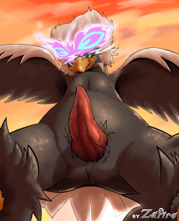 animal_genitalia animal_penis anus aroused beak beak_lick biped bodily_fluids cloud dripping erection feathered_wings feathers feral front_view genital_fluids genitals glans grey_body grey_feathers licking licking_lips licking_own_beak licking_own_lips low-angle_view male multicolored_body multicolored_feathers nude outside penis pink_tongue precum precum_drip presenting presenting_penis scutes self_lick solo spread_legs spread_wings spreading sunset tail tail_feathers tapering_penis text tongue tongue_out vein veiny_penis white_body white_feathers wings worm's-eye_view yellow_beak zafiro_rosso_(artist) nintendo pokemon pokemon_legends_arceus avian bird generation_8_pokemon hisuian_braviary hisuian_form pokemon_(species) regional_form_(pokemon) 2021 absurd_res digital_media_(artwork) english_text hi_res shaded signature story story_in_description