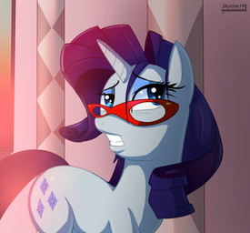 blue_eyeshadow cutie_mark eyeshadow eyewear female feral fur glasses hair horn makeup messy_hair purple_hair solo sunset tail white_body white_fur worried skyart301 friendship_is_magic hasbro my_little_pony mythology rarity_(mlp) equid equine mammal mythological_creature mythological_equine unicorn 2012