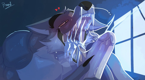 after_oral anthro anthro_on_top barazoku blush bodily_fluids brown_body brown_fur claws cum cum_drip cum_in_mouth cum_inside cum_on_face dominant dominant_anthro dominant_male dripping duo fangs fellatio finger_claws first_person_view fur genital_fluids genitals human_on_anthro human_on_bottom interspecies looking_at_another male male/male male_on_bottom male_on_top muscular muscular_anthro muscular_male on_bottom on_top open_mouth oral penile penis power_bottom saliva sex submissive submissive_human submissive_male sweat tears tears_of_pleasure teeth tongue tongue_out pinumontbalou dreamworks the_bad_guys mr._wolf_(the_bad_guys) canid canine canis human mammal wolf hi_res