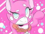 anthro blue_eyes blush breasts clothing female flashing fur looking_at_viewer nipples pink_body pink_fur smile solo mrmilky super_planet_dolan shima_luan domestic_cat felid feline felis mammal 4:3