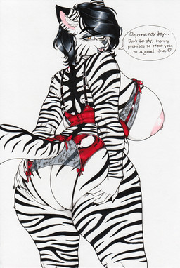animal_ears anthro areola big_breasts big_butt biped black_hair breasts butt clothed clothing dialogue eyelashes female hair holding_butt huge_breasts huge_butt lingerie looking_at_viewer looking_back nipples pupils smile speech_bubble text thick_thighs three-quarter_view longinius felid mammal pantherine tiger hi_res