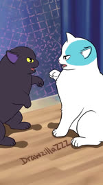 ambiguous_gender angry black_body black_eyes black_fur blue_markings bodily_fluids container cute_fangs duo fangs feral fight food fur happy inside markings open_mouth pepperoni pizza pizza_box pizza_crust sweat teeth text tongue white_body white_fur drawzillazzz domino's_pizza domestic_cat felid feline felis mammal 2d_animation 9:16 animated english_text frame_by_frame hi_res short_playtime sound subtitled webm