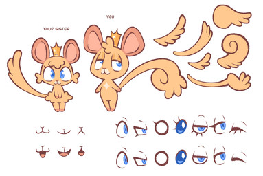 chibi crown duo female fur half-closed_eyes headgear male narrowed_eyes orange_body orange_fur royalty semi-anthro clockstops3am conditional_dnp royal_lingerie mammal rodent concept_art hi_res brother_(lore) sibling_(lore) sister_(lore)