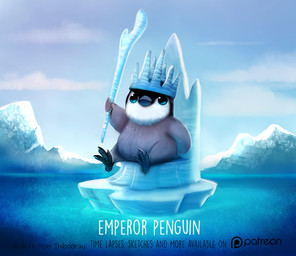 ambiguous_gender black_body black_feathers blue_eyes chair claws cloud crown feathers feral furniture grey_body grey_feathers headgear humor ice iceberg pun scepter sky solo throne visual_pun white_body white_feathers young piper_thibodeau avian bird emperor_penguin penguin 2016 digital_media_(artwork) digital_painting_(artwork) painting_(artwork)