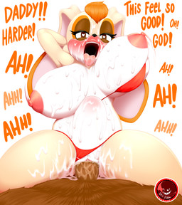 abdominal_bulge anthro anthro_penetrated areola big_breasts bikini blush bodily_fluids breasts clothing cum dialogue duo eyebrows faceless_character faceless_male female female_penetrated front_view genital_fluids genitals hair huge_breasts looking_at_viewer male male/female male_penetrating male_penetrating_female nipples open_mouth penetration penis red_clothing sex solo_focus swimwear text tongue tongue_out two-piece_swimsuit vaginal vaginal_penetration vulva dexstar sega sonic_the_hedgehog_(series) vanilla_the_rabbit lagomorph leporid mammal rabbit 2026 absurd_res digital_media_(artwork) english_text hi_res