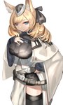 5_fingers armor belt blonde_hair blue_eyes breasts clothing female fingers fur hair headgear headwear inner_ear_fluff looking_at_viewer smile solo tuft white_body white_fur ascter arknights hypergryph studio_montagne whislash_(arknights) animal_humanoid equid equid_humanoid equine equine_humanoid humanoid mammal mammal_humanoid 2020 absurd_res hi_res portrait three-quarter_portrait