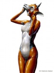 breasts clothing costume female latex latex_costume solo kemono_inukai antelope bovid gazelle human mammal 3:4